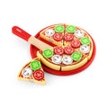Viga Wooden Pizza Slicing Set - 26-Piece Montessori Fractions & Role Play Toy