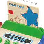 Viga 44-Piece Mini Wooden Cash Register Set - Montessori Math & Money Learning Toy