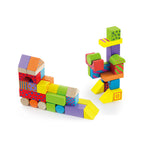 Viga 100-Piece Classic Colorful Wooden Blocks - Deluxe Montessori Open-Ended Construction Set