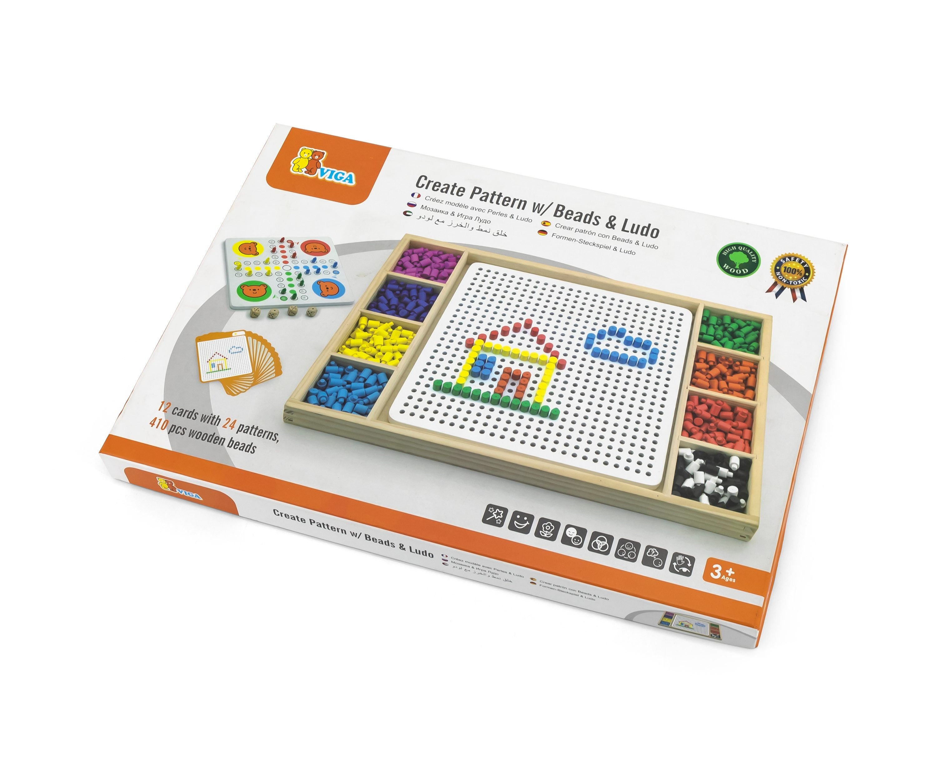 Viga 2-in-1 Wooden Creative Pegboard & Ludo Game - 427pc Master Creative Set