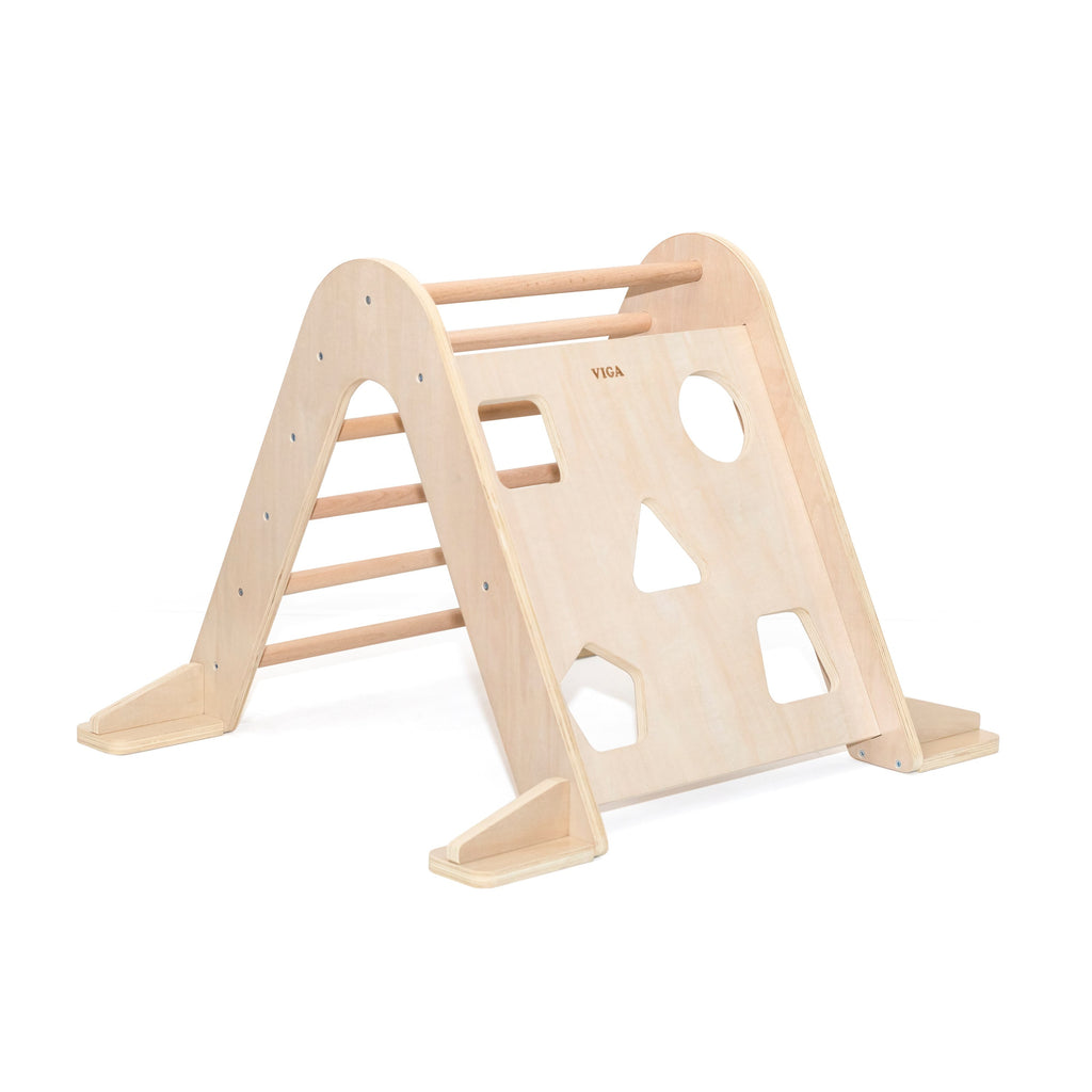 Viga Solid Beechwood Pikler Triangle - 80cm Indoor Climbing Frame for Toddlers