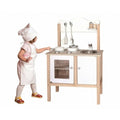 Viga Modern White Mini Chef Kitchen - Compact Wooden Montessori Play Set